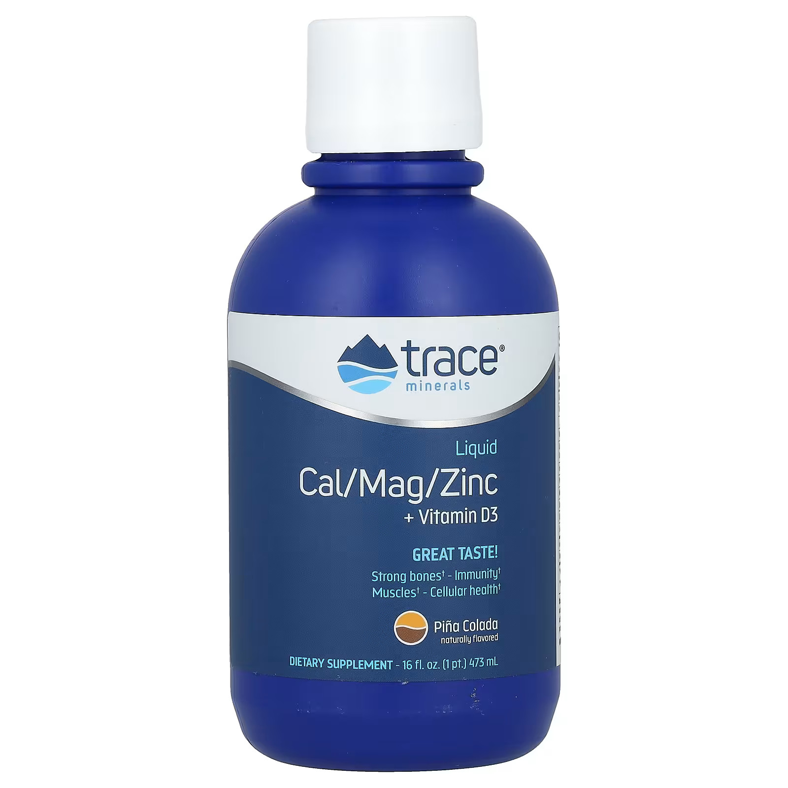 2 X Trace, Liquid Mineral Supplement, Cal/Mag/Zinc, Pina Colada, 16 fl oz (473