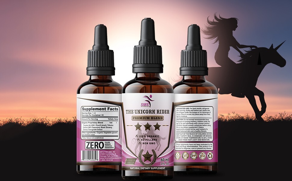 Unicorn Rider Energy Support Booster Drops Tincture For Women 3 Bottles 6 oz