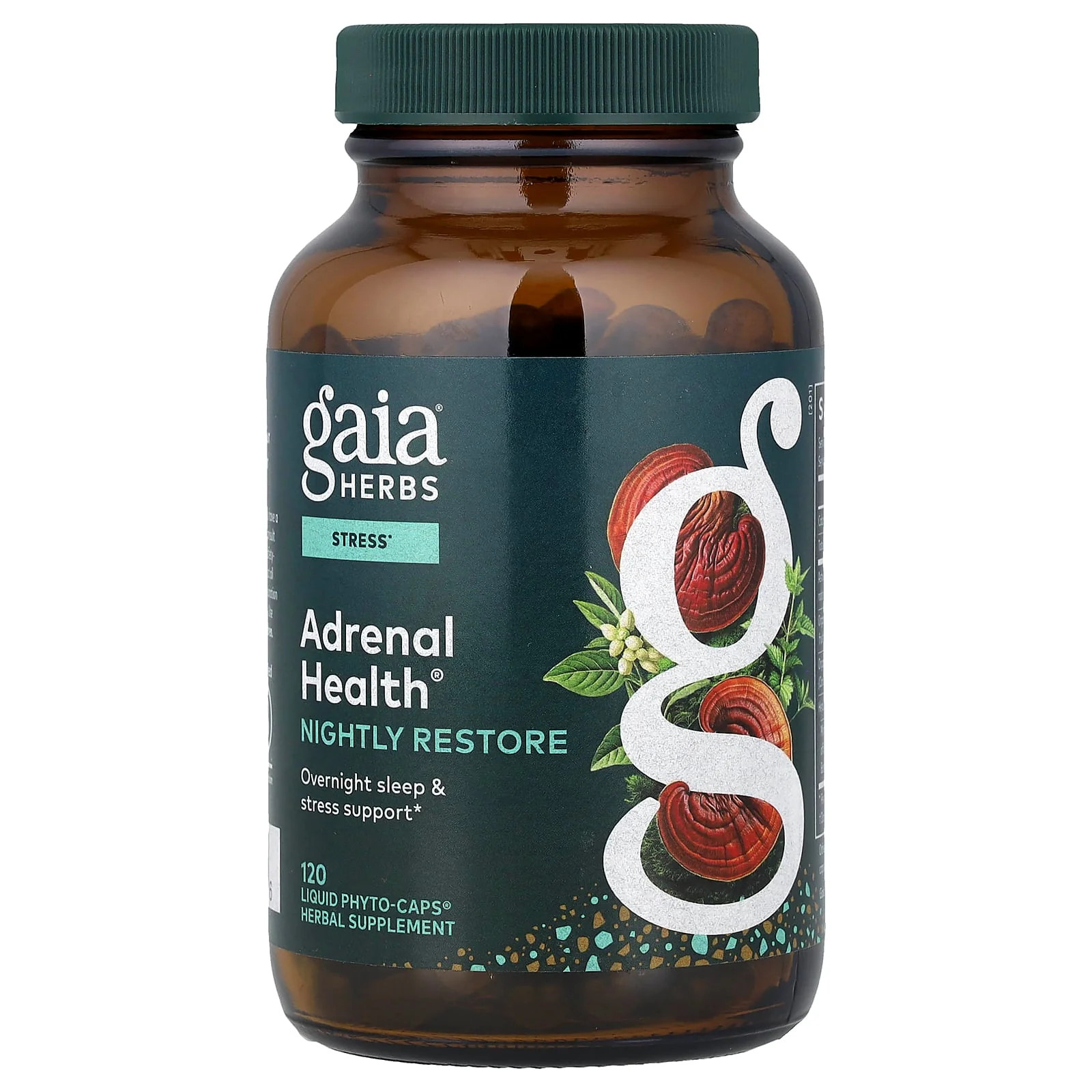 2 X Gaia Herbs, Adrenal Health�, Nightly Restore, 120 Liquid Phyto-Caps�