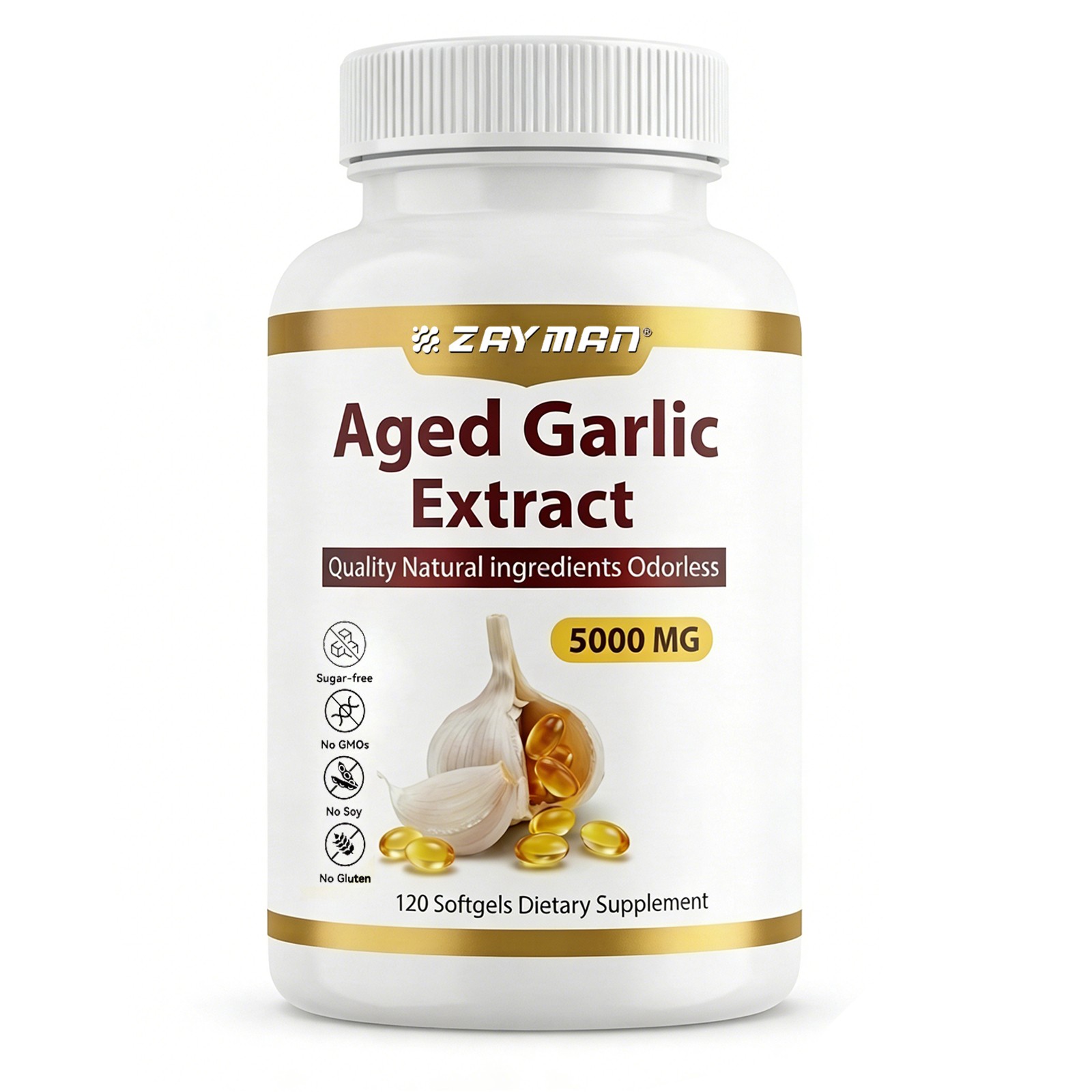 Aged Garlic Extract –120 Count Odorless Garlic Supplement Immune Support