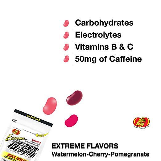 Jelly Belly Sport Beans – Assorted and Extreme Assorted With Caffeine – 12 Pack