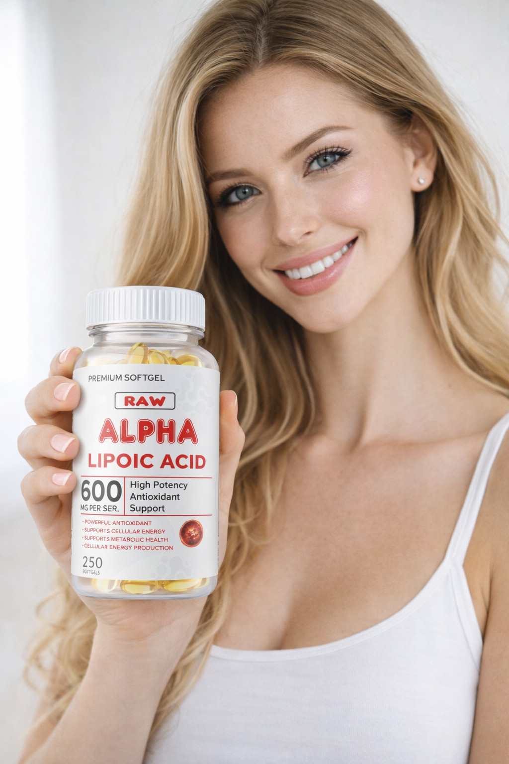 Alpha Lipoic Acid 600mg 250 Softgel with Biotin Optimizer