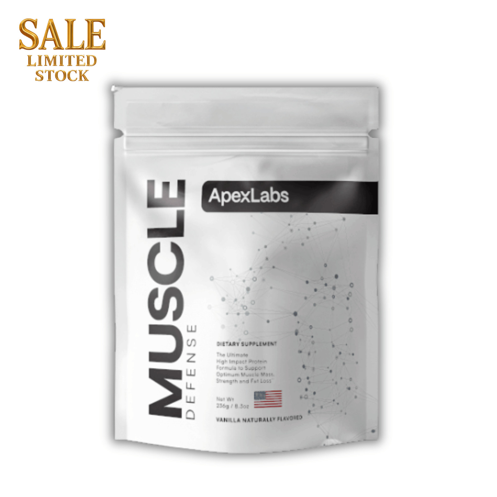 Apex Labs Muscle Defense Dietary Supplement, Vanilla – 8.57 oz – New Packaging