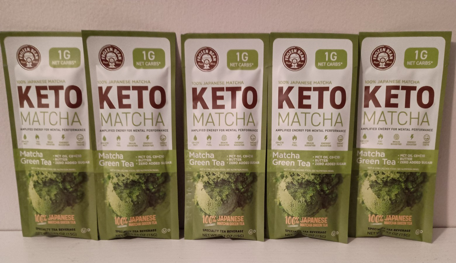 Frozen Bean Keto Matcha Single Serve On The Go Packets 0.7Oz MCT Oil (5 Pack)