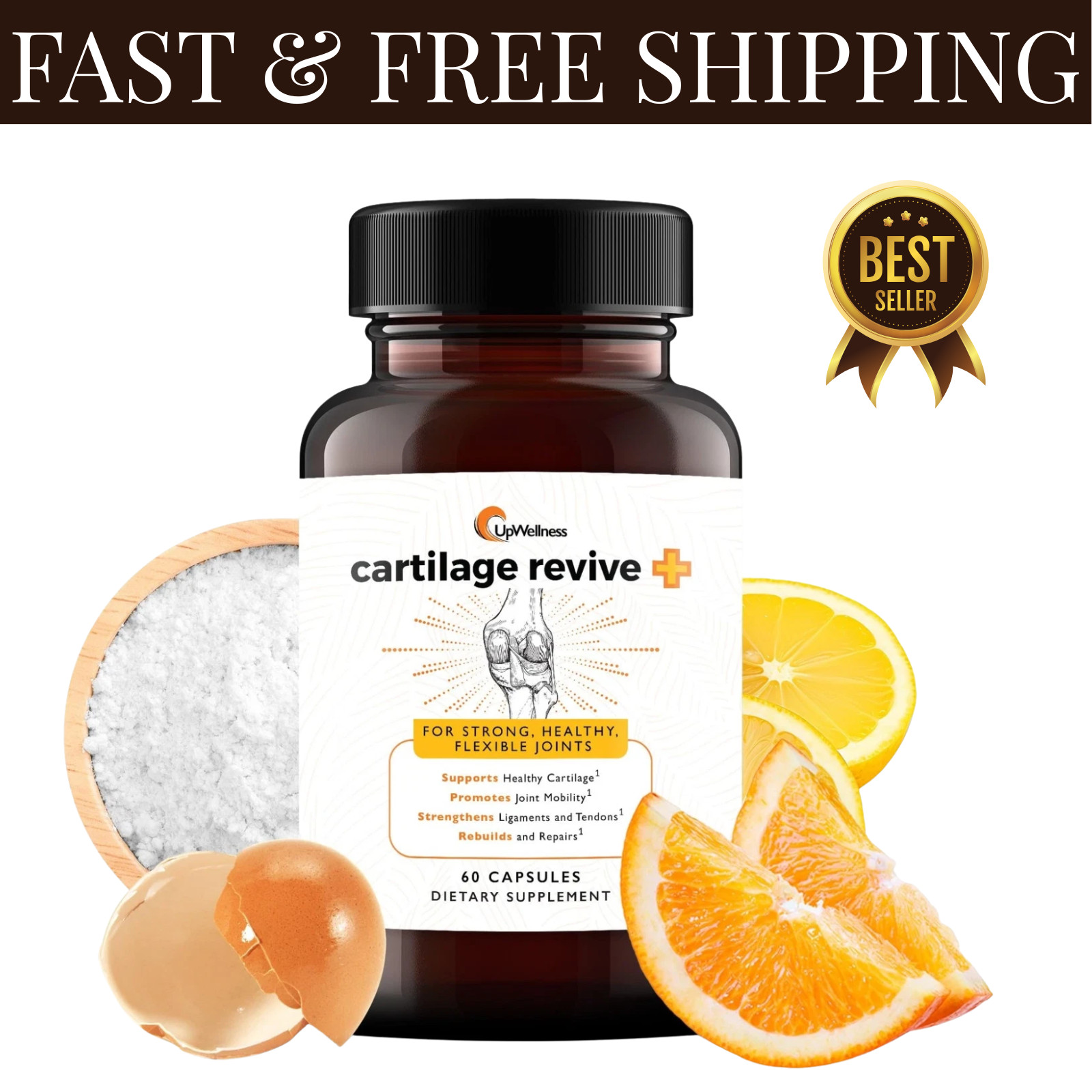 Cartilage UpWellness Revive + Joint Support Supplement for Men and Women 60 Caps