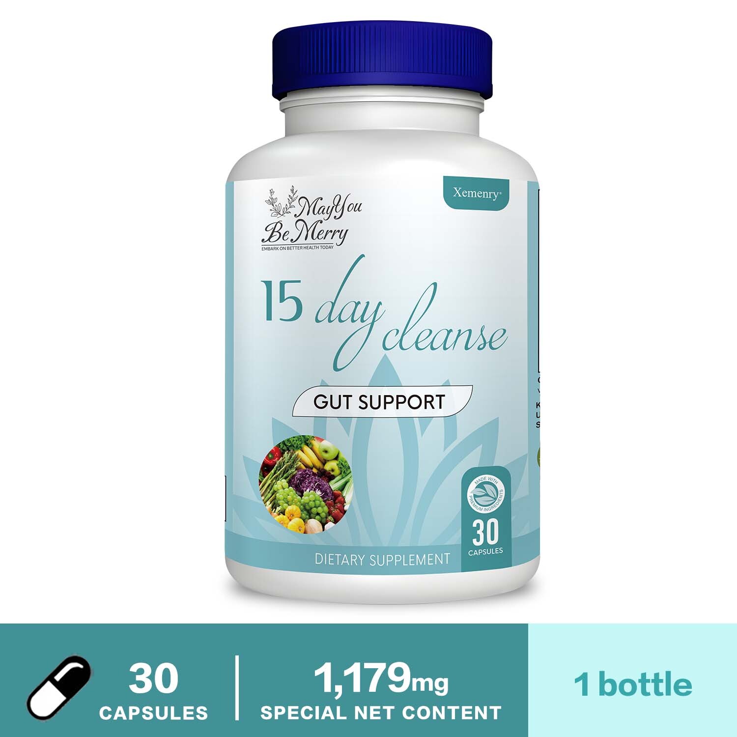 15 Day Cleanse – Gut and Colon Support, Advanced Formula Fiber, Detox, Non-GMO