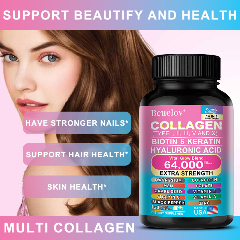 Collagen with Biotin & Hyaluronic Acid – Support Skin Elasticity & Nail Health