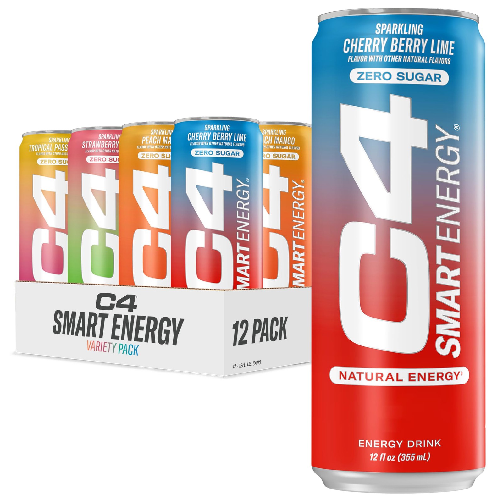 Cellucor C4 Smart Energy Drinks Variety Pack Sugar Free Performance Fuel 12 Pack