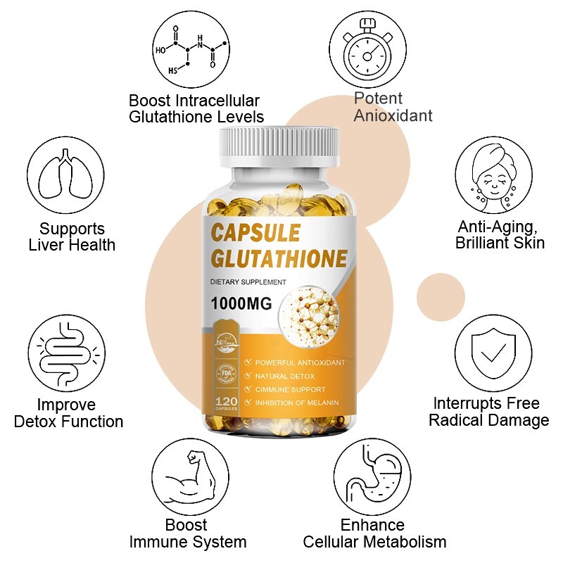 Liposomal Glutathione Gummies 1000mg Skin Whitening Liver Antioxidant Support