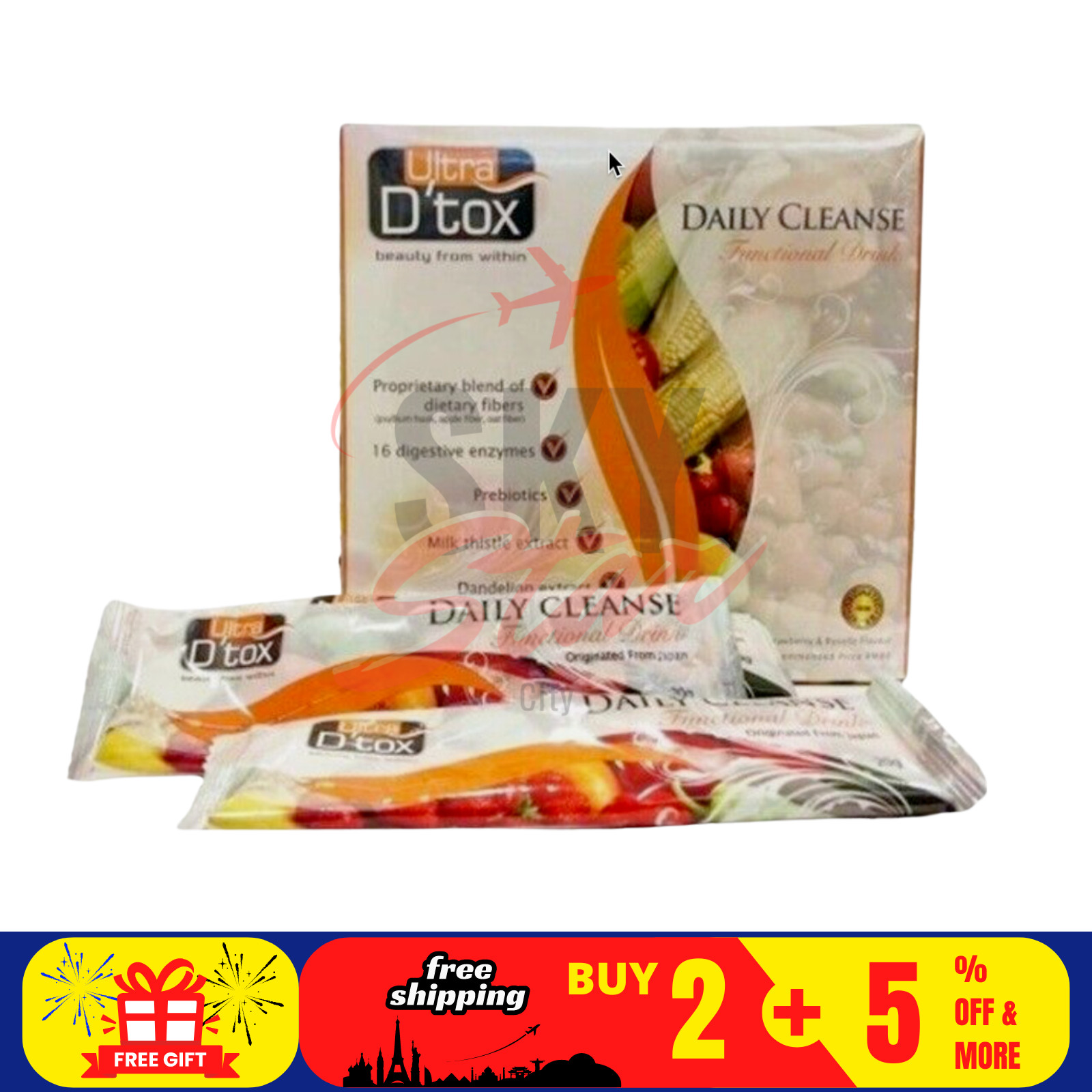 1 Box Ultra D’tox Daily Detox Colon Cleanse Weight Loss Diet Slimming Drink 30’s