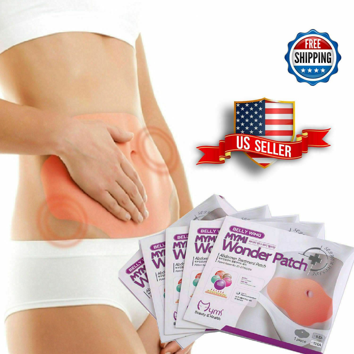 10 Pcs MYMI Korea Wonder Belly Abdomen Burn Fat Wing Weight Loss Slimming Patch