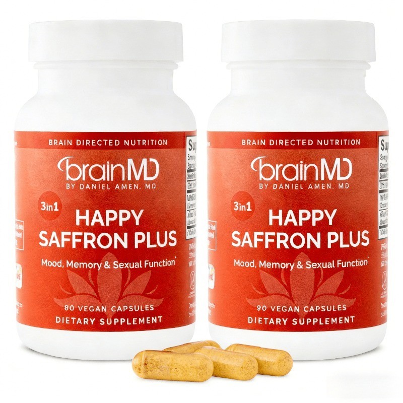 2 BOTTLES-LUXRY Happy Saffron Plus by BrainMD,Positive Mood & Emotional Wellness