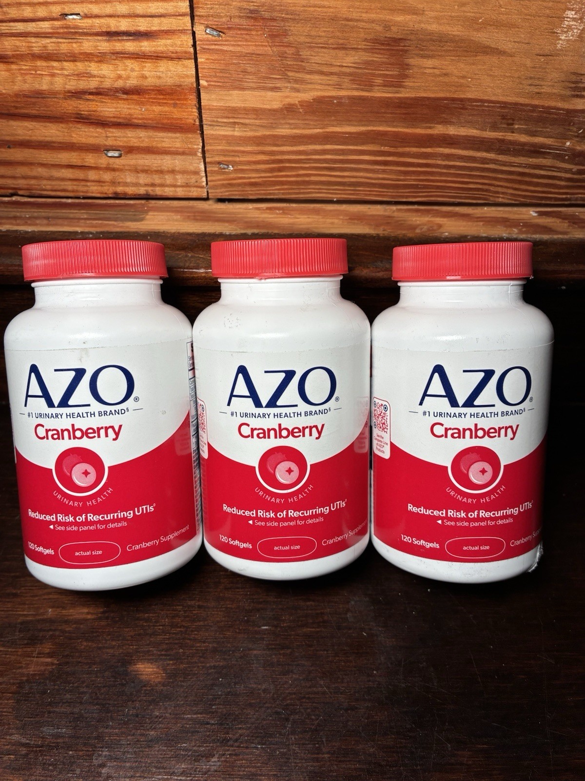 3x AZO Cranberry Urinary Tract Health Dietary Supplement 120 Softgels Exp 09/27