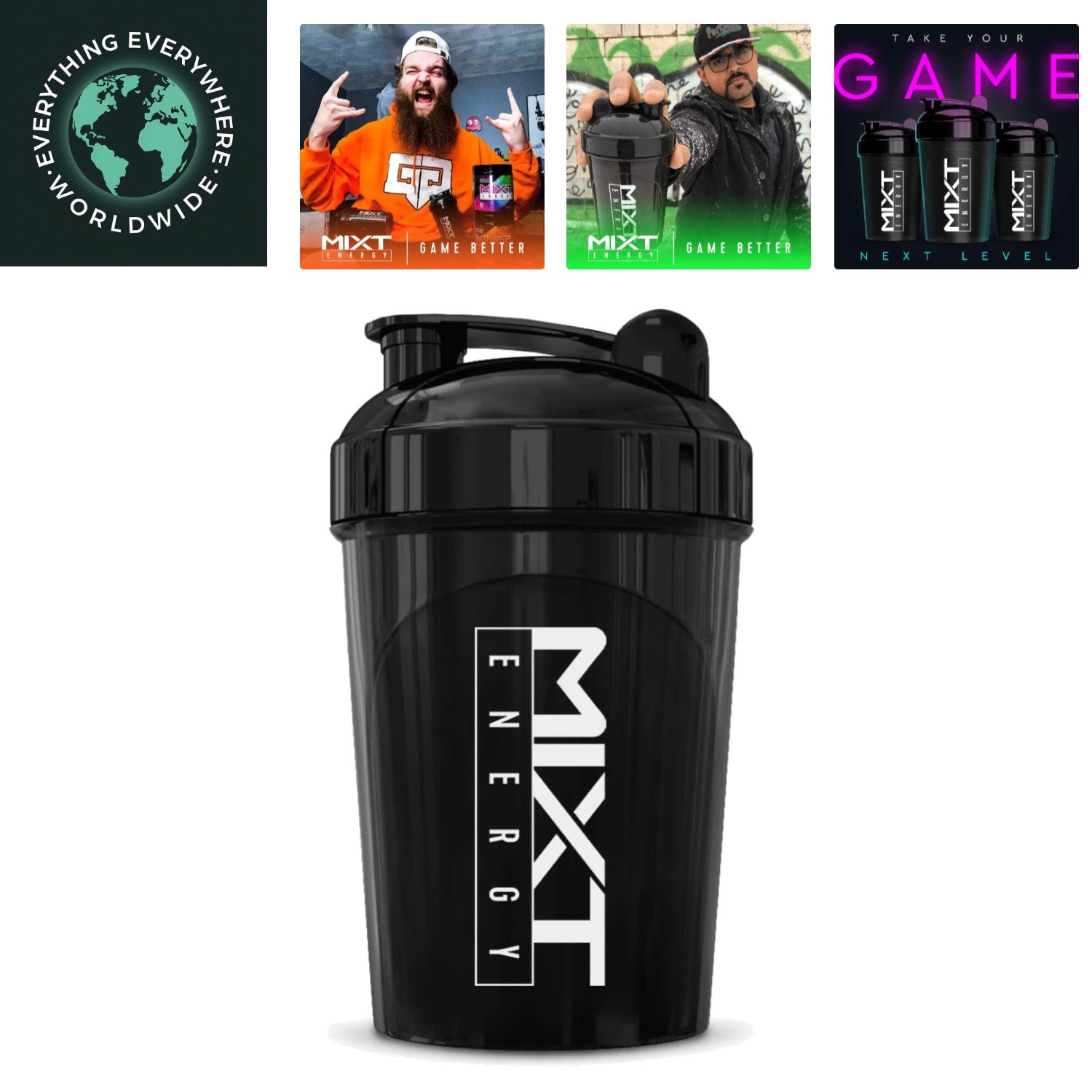 Lightweight 16 oz Black Shaker Bottle – Perfect for Mixing Supplements, BPA Free