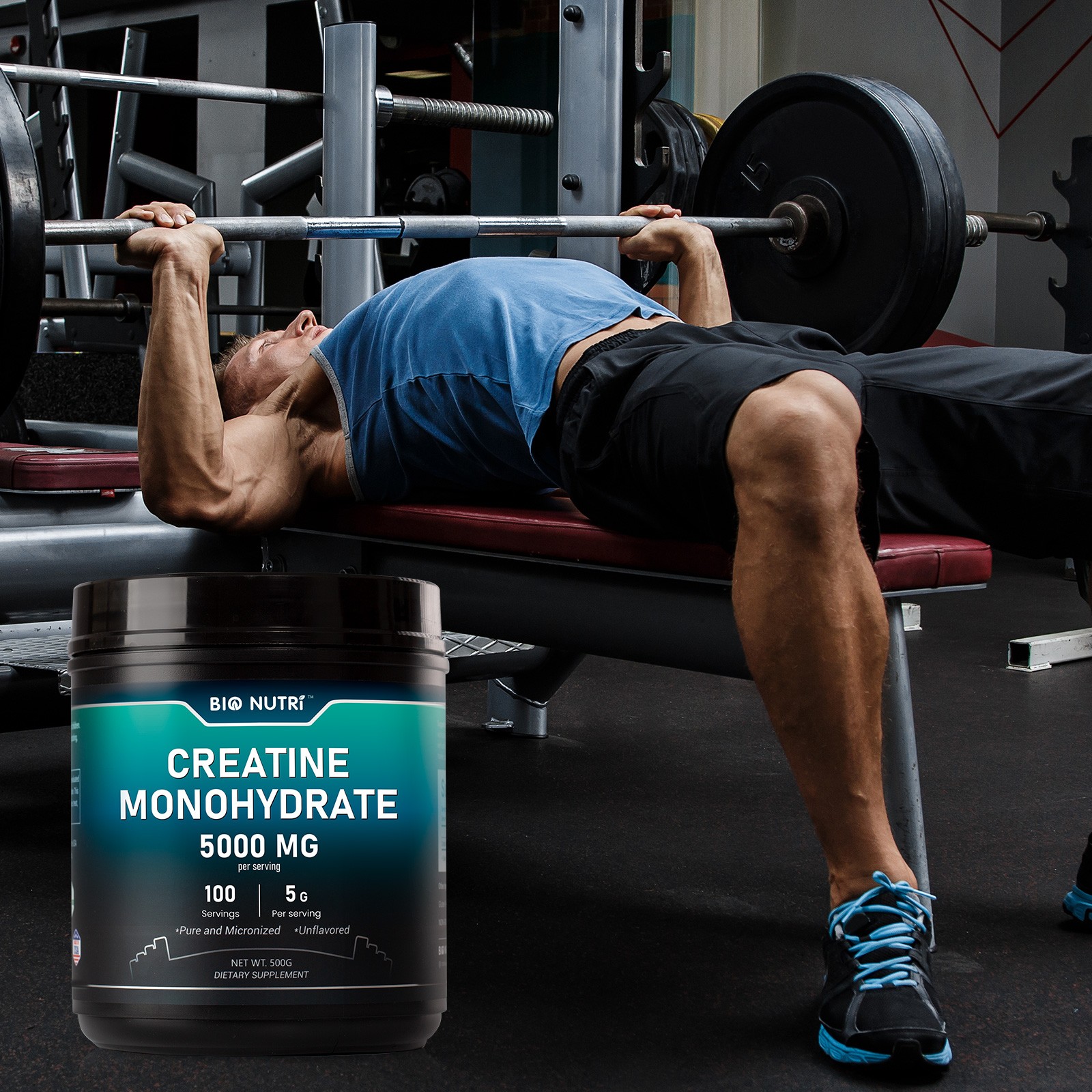 1.1 Lbs Fitness Creatine Monohydrate Powder Unflavored Supports Muscle Energy