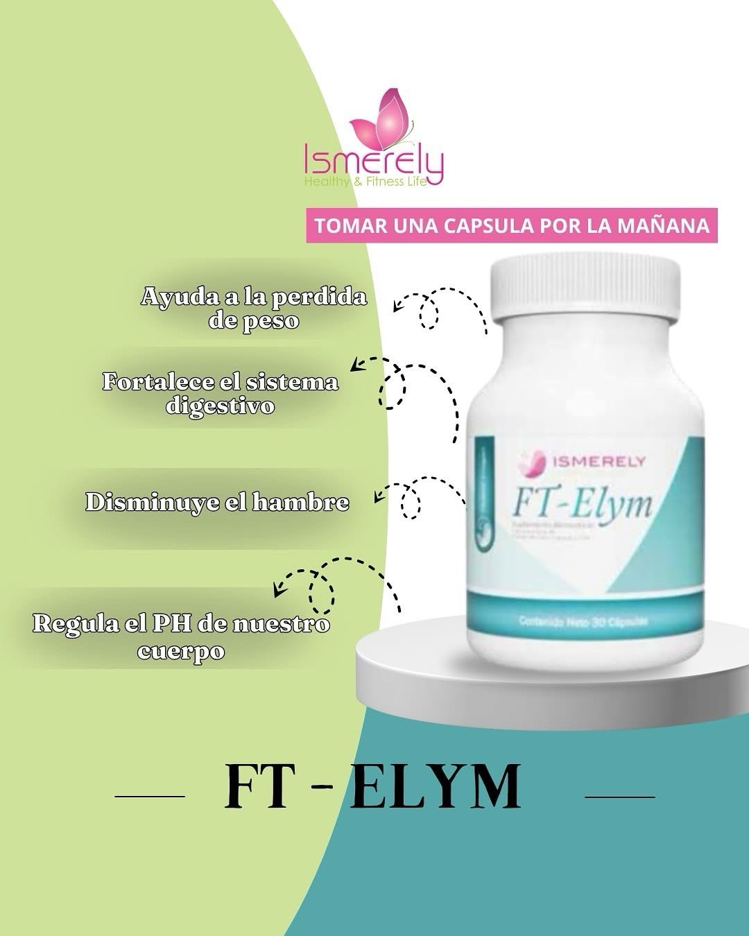 Ft-Elym PRO Caps Ismerely Combate el Estreñimiento Crónico,Perdida de Peso/Grasa