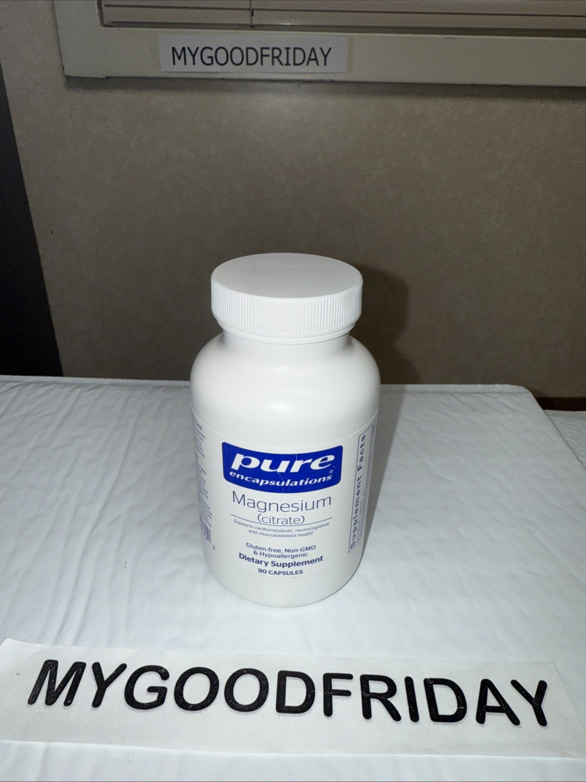 Pure Encapsulations Magnesium (Citrate) – Supplement for 90 Count Exp:4/2028