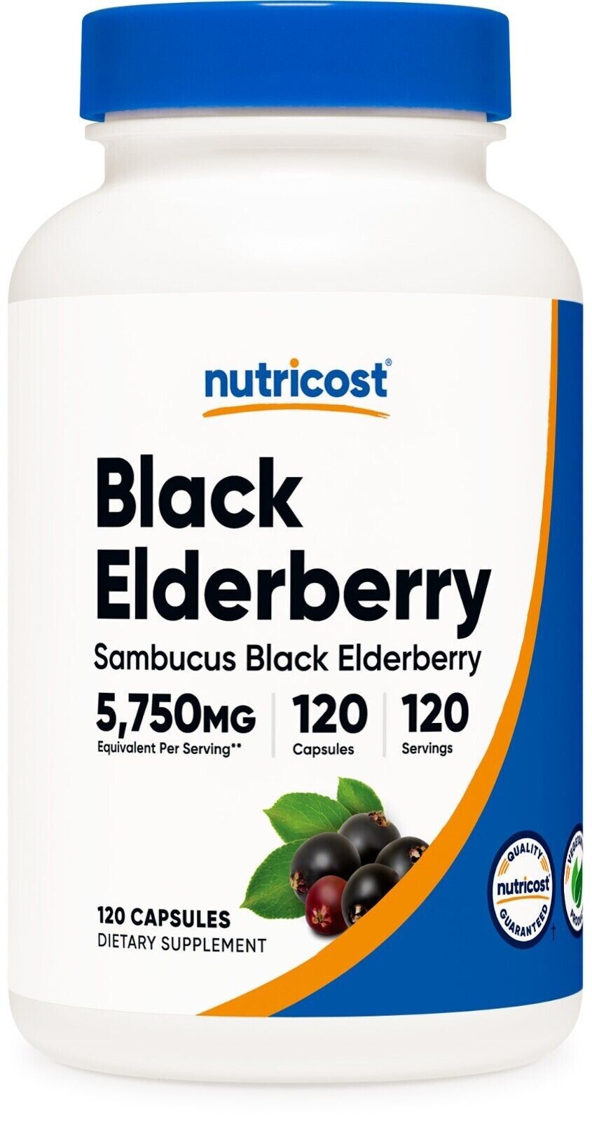 Nutricost Elderberry 120 Veg Caps 575mg Per Serving GF – EXP 12/2026