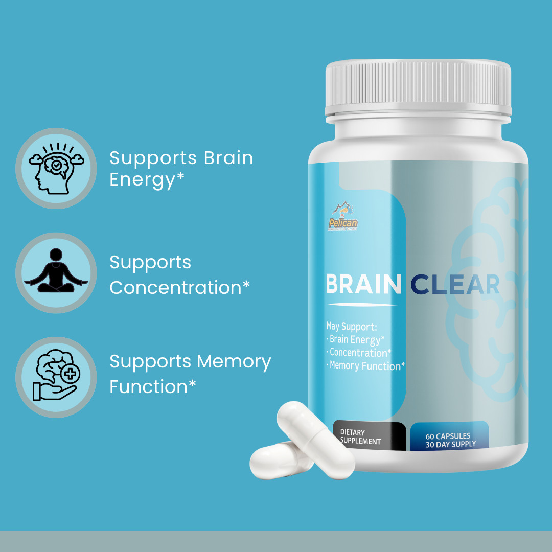 Brain Clear- Brain Support- 3 Bottles- 180 Capsules