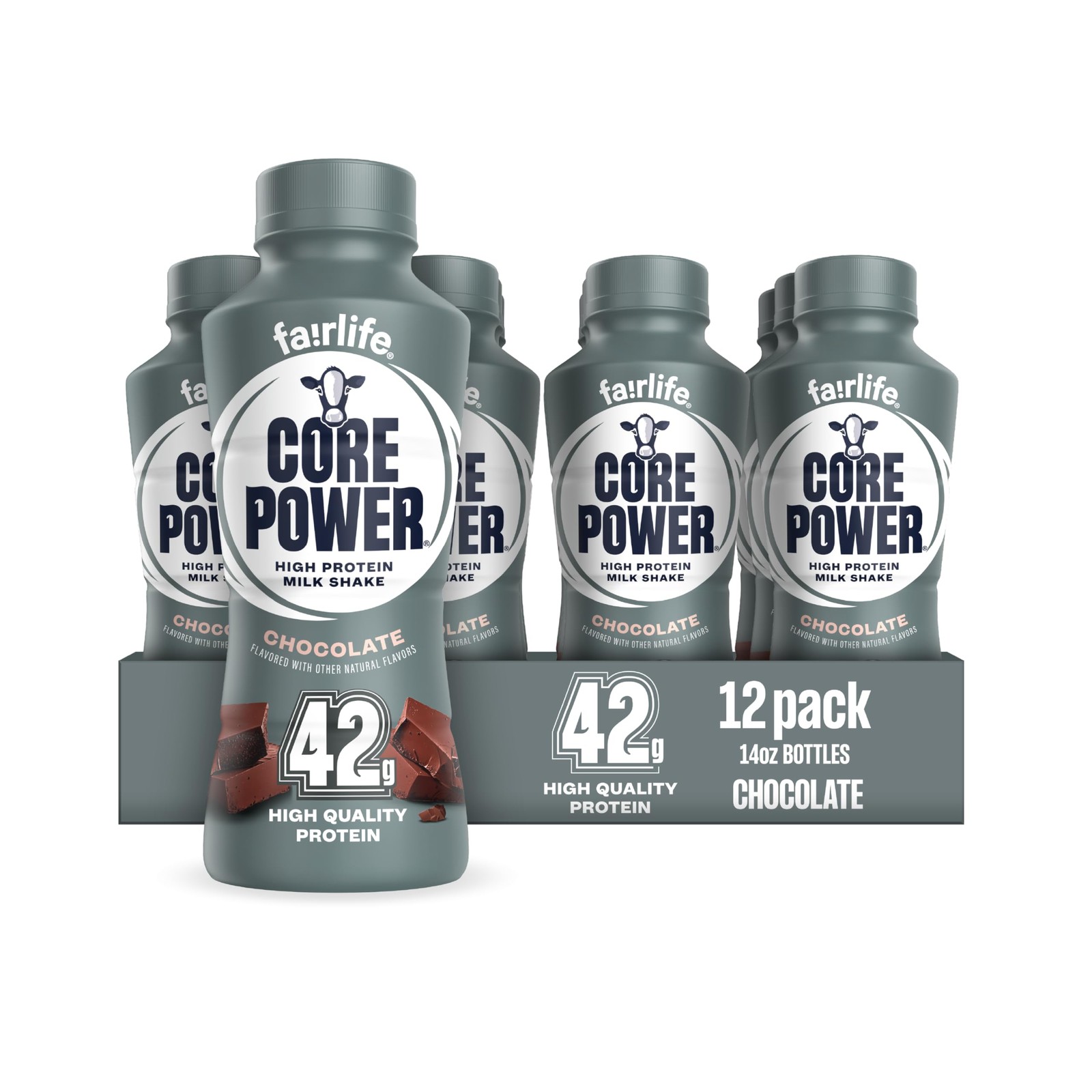 Core Power Elite High Protein Shake, 14 Fl Oz (Pack of 12), Chocolate