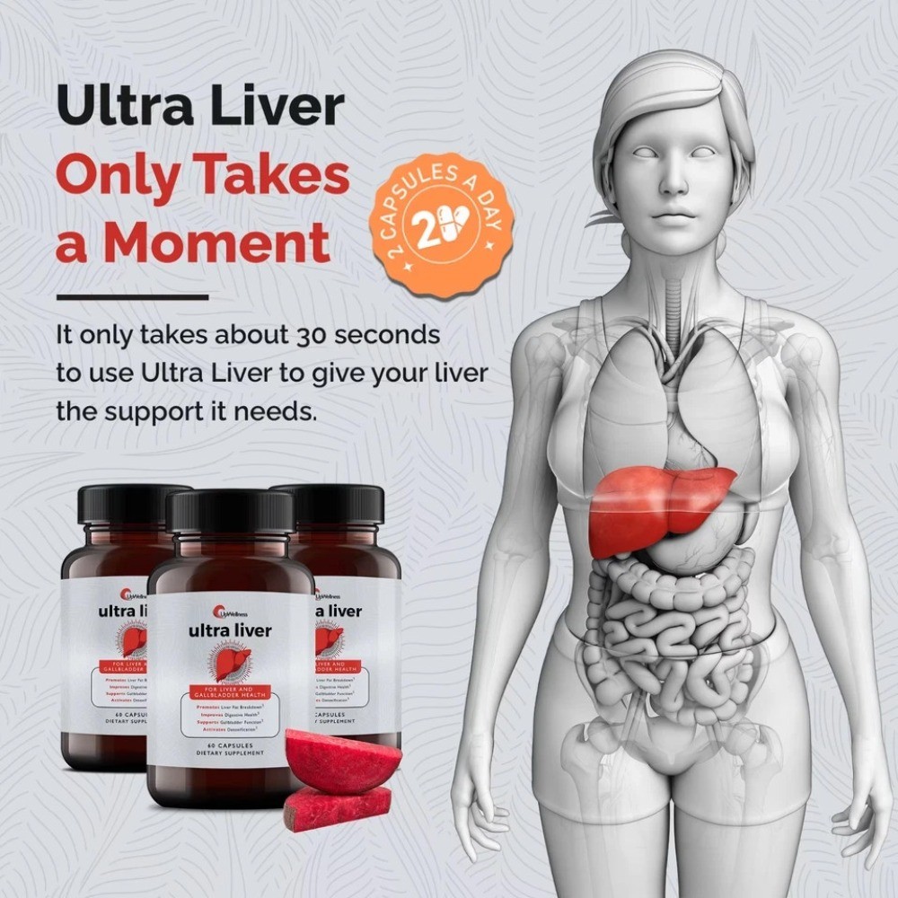 UpWellness Ultra Liver Supplement for Liver Health and Gallbladder Support/ 3 PK