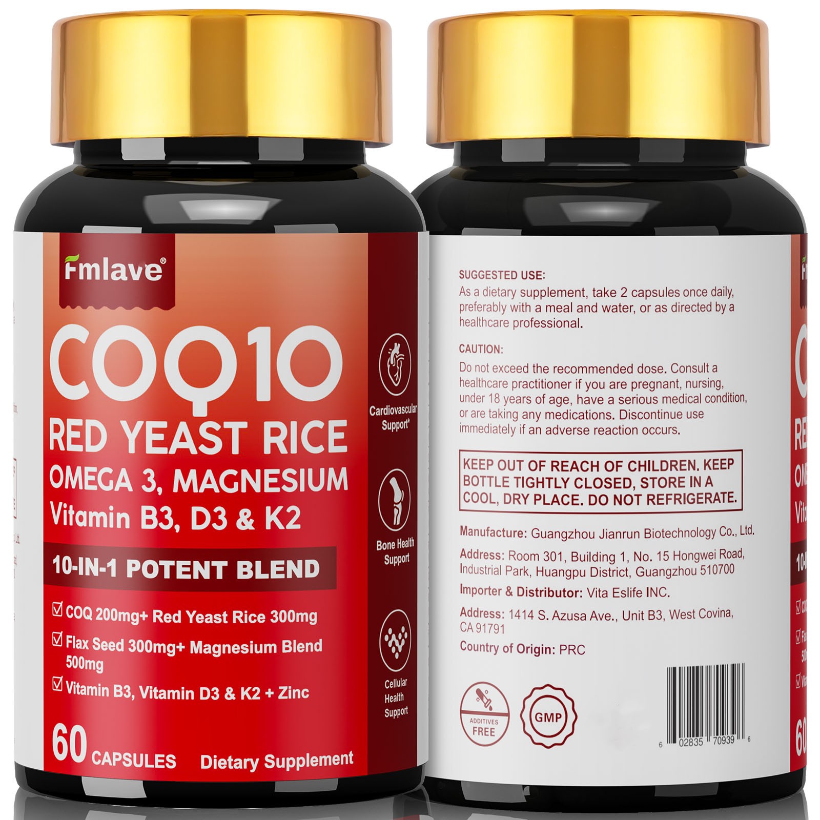 2pc Coq10 200 Mg 120 caps Coq10 Supplement – CQ10 Coenzyme with Omega 3 & D3 K2
