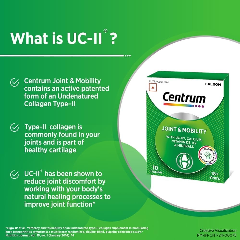 Cent.rum Joint Mobility 10Ct Pack of 3 UC-II Joint Formula