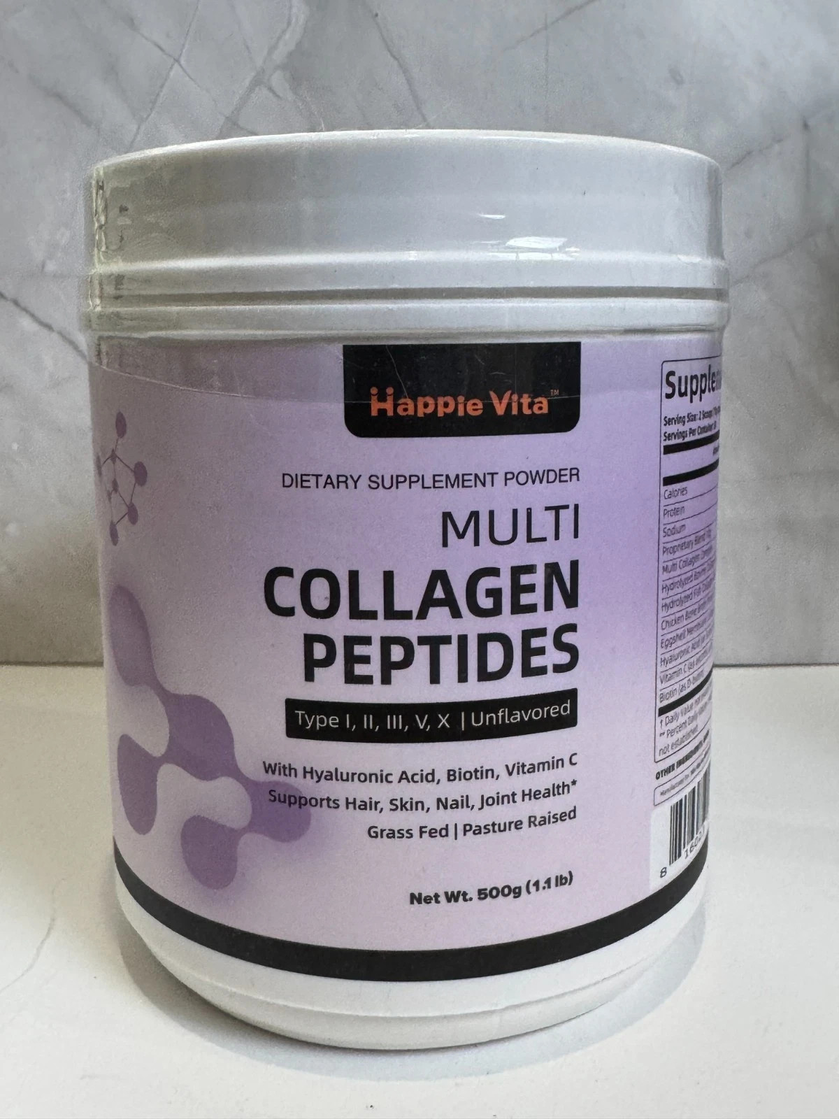 Happie Vita Multi Collagen Peptides Powder Types I II III V X 500g 1.1lb New