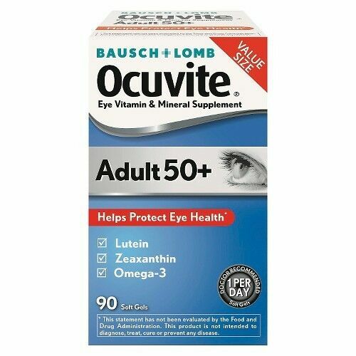 Bausch & Lomb Ocuvite Adult 50+ Eye Vitamin & Mineral Minigels, 90 Ct Exp 2027+