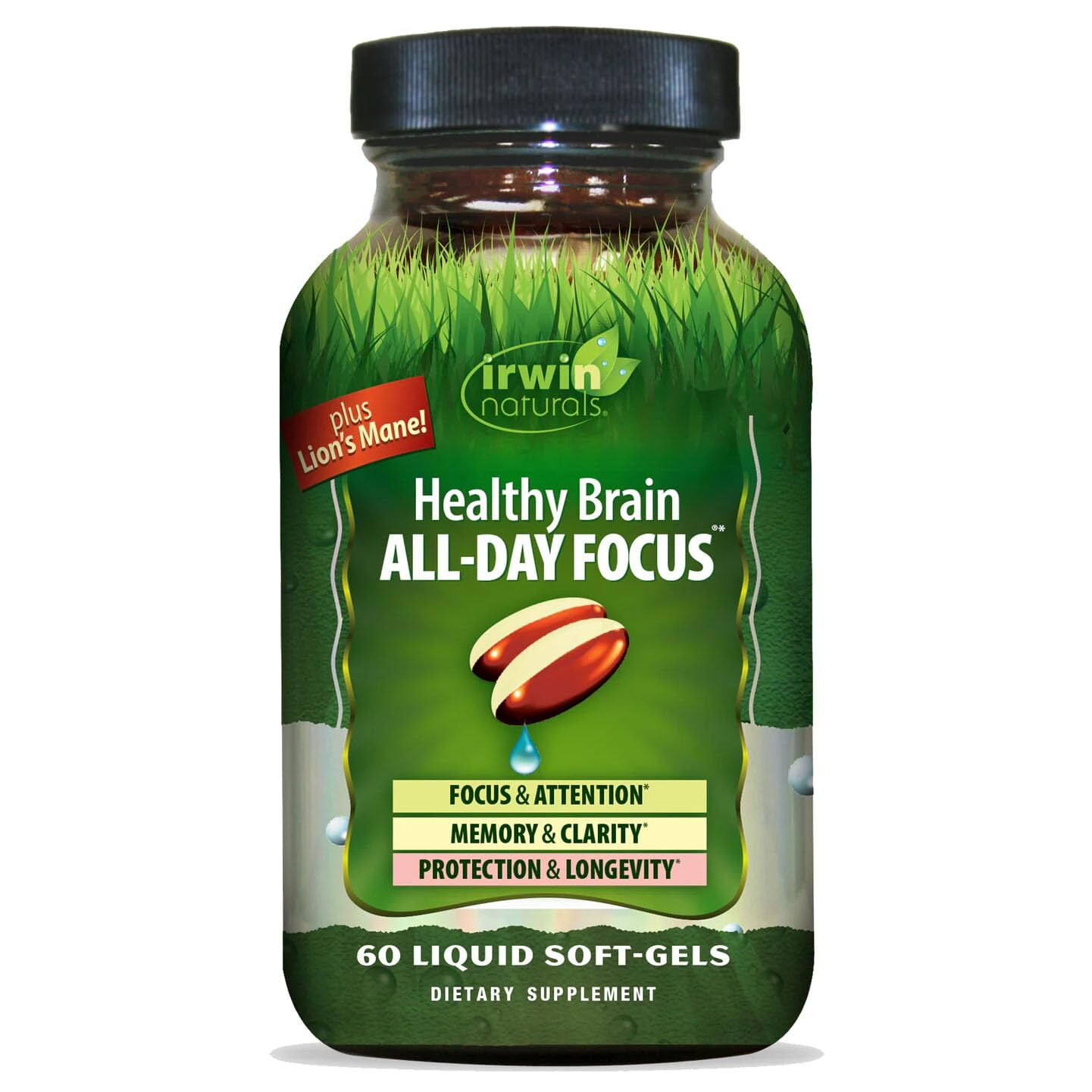 Healthy Brain All-Day Focus – 60 Liquid Soft-Gels – Boosts Mental Performance…
