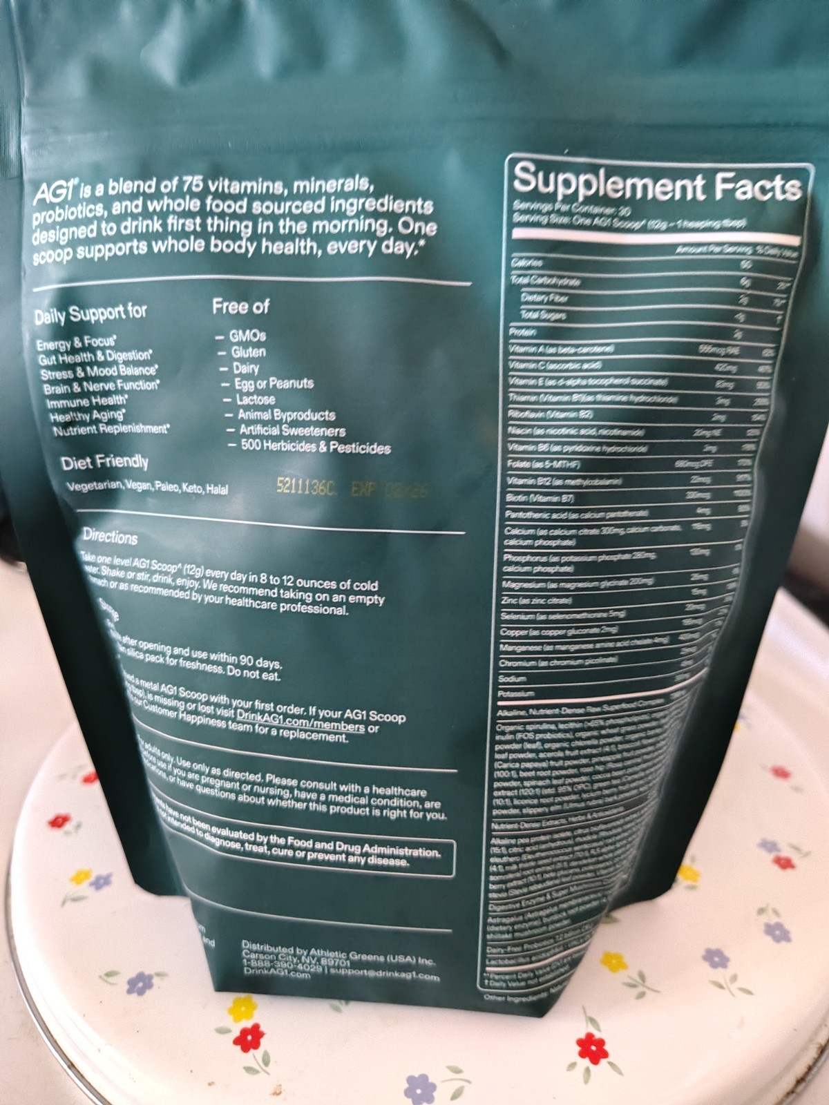 AGI Athletic Greens 12.7 OZ 30 Day Supply Daily Foundational Nutrition NSF 🍀