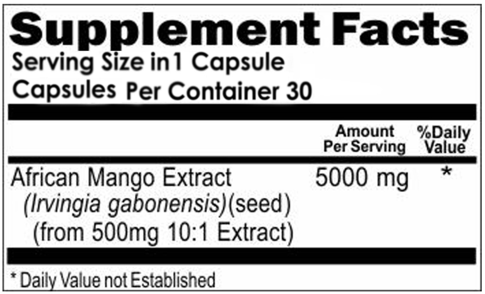 African Mango Extract 5000mg, Weight loss, Fat Burner