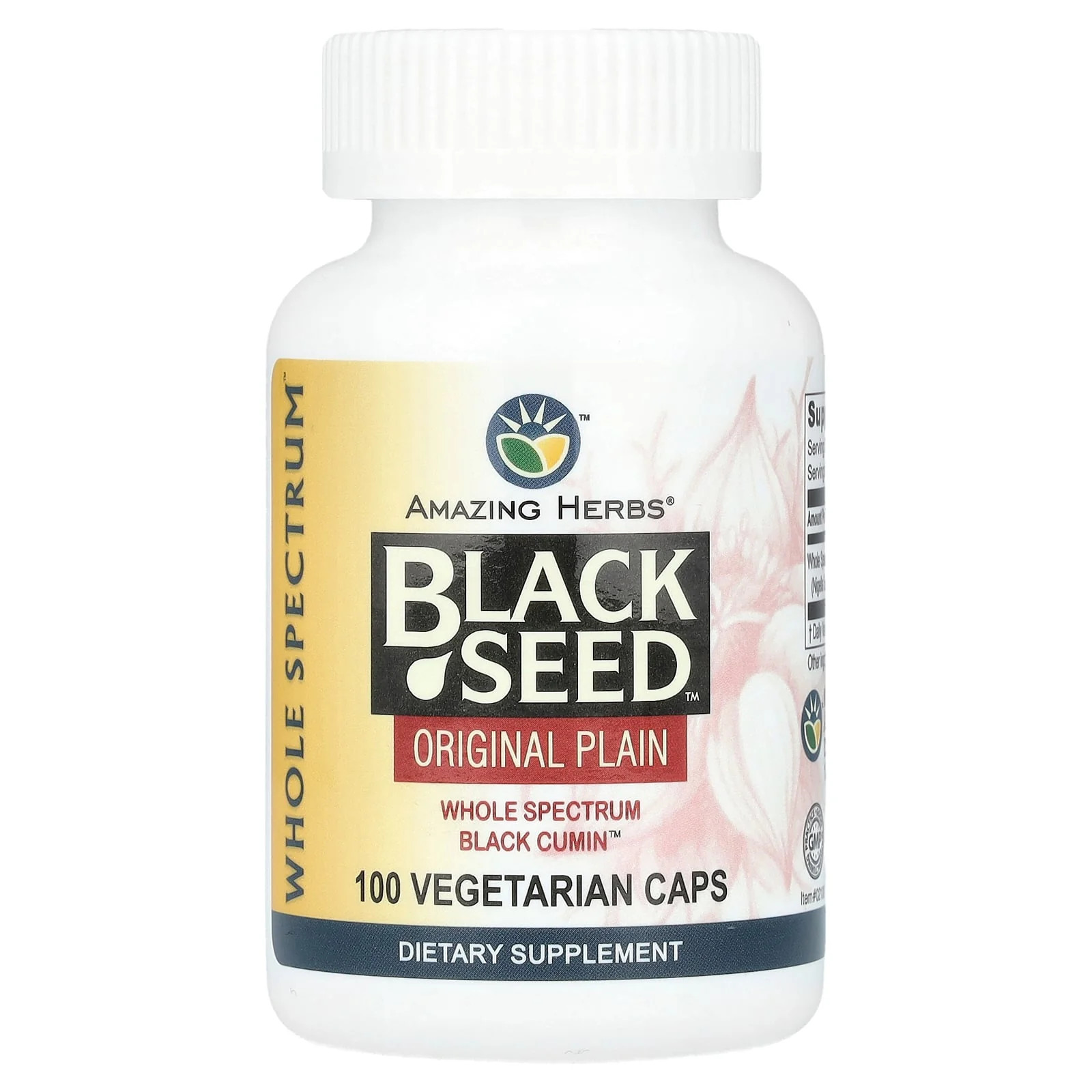 2 X Amazing Herbs, Black Seed�, Original Plain, 100 Vegetarian Caps (475 mg per