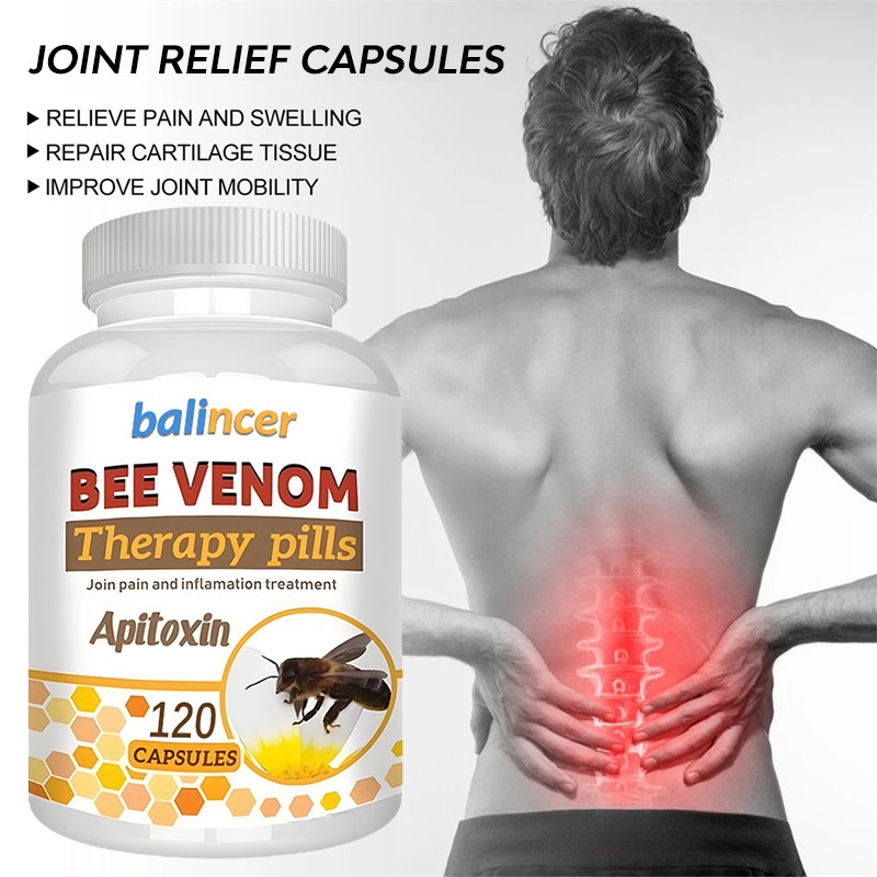 30-120pc Bee Venom Capsules Pain Relief Joint Health Support Reduce Inflammation