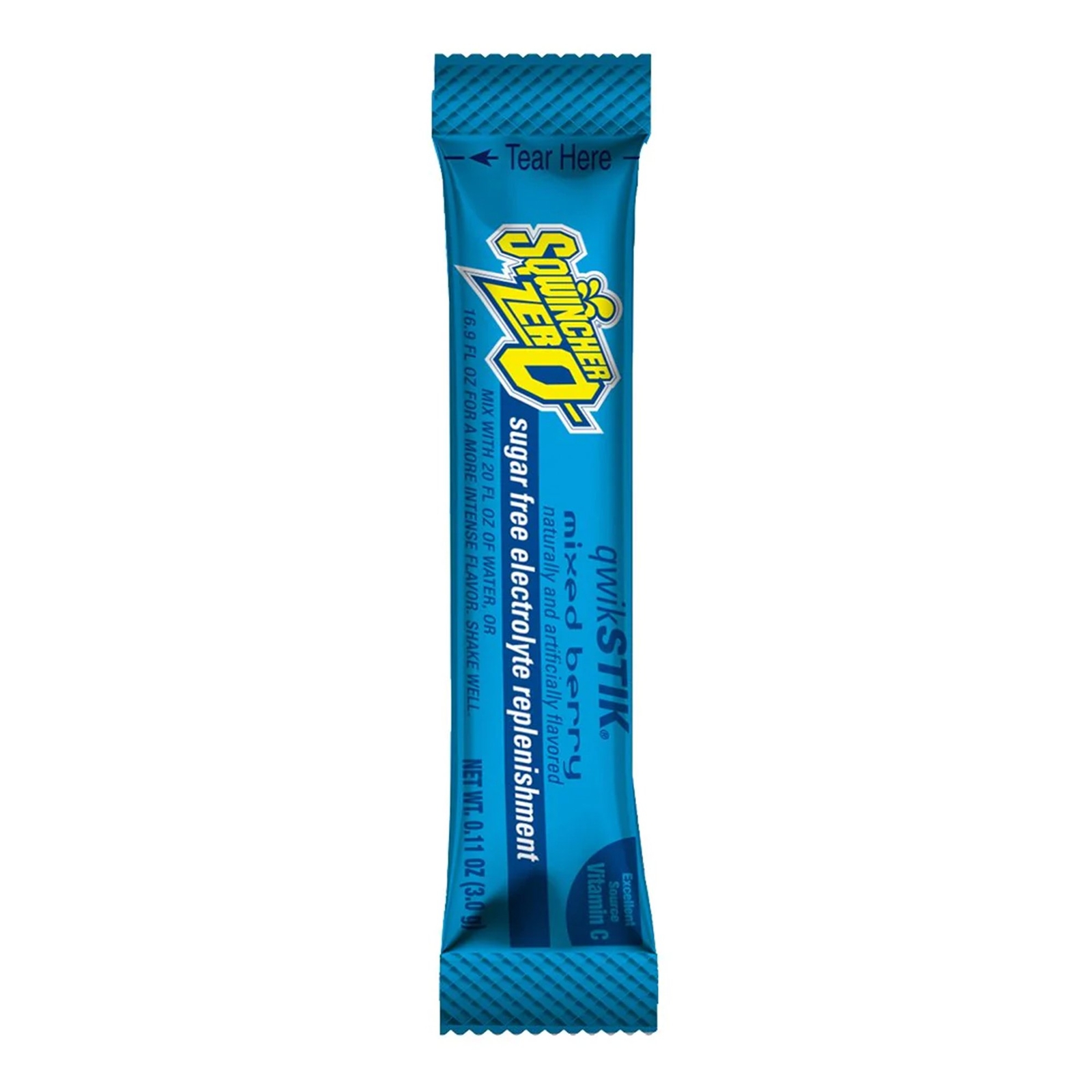 Sqwincher Quik Stik Zero Electrolyte Drink Mix Mixed Berry 0.11 oz. 50 Pack