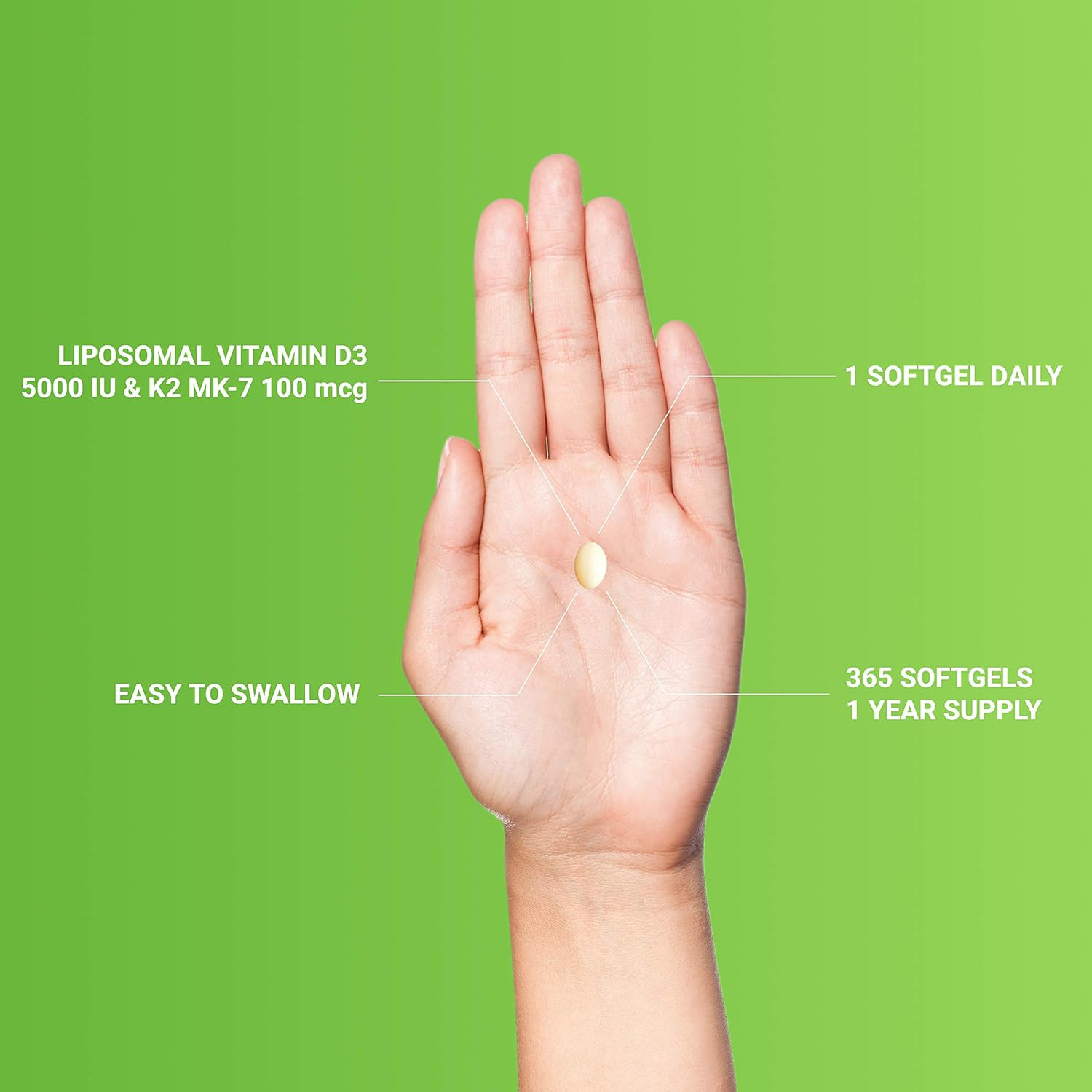 Liposomal D3 & K2 MK-7, Advanced Absorption for Optimal Bone and Immune Healt…