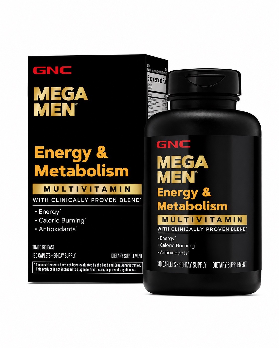 GNC Mega Men Energy and Metabolism Multivitamin Caplets, 180 ct.