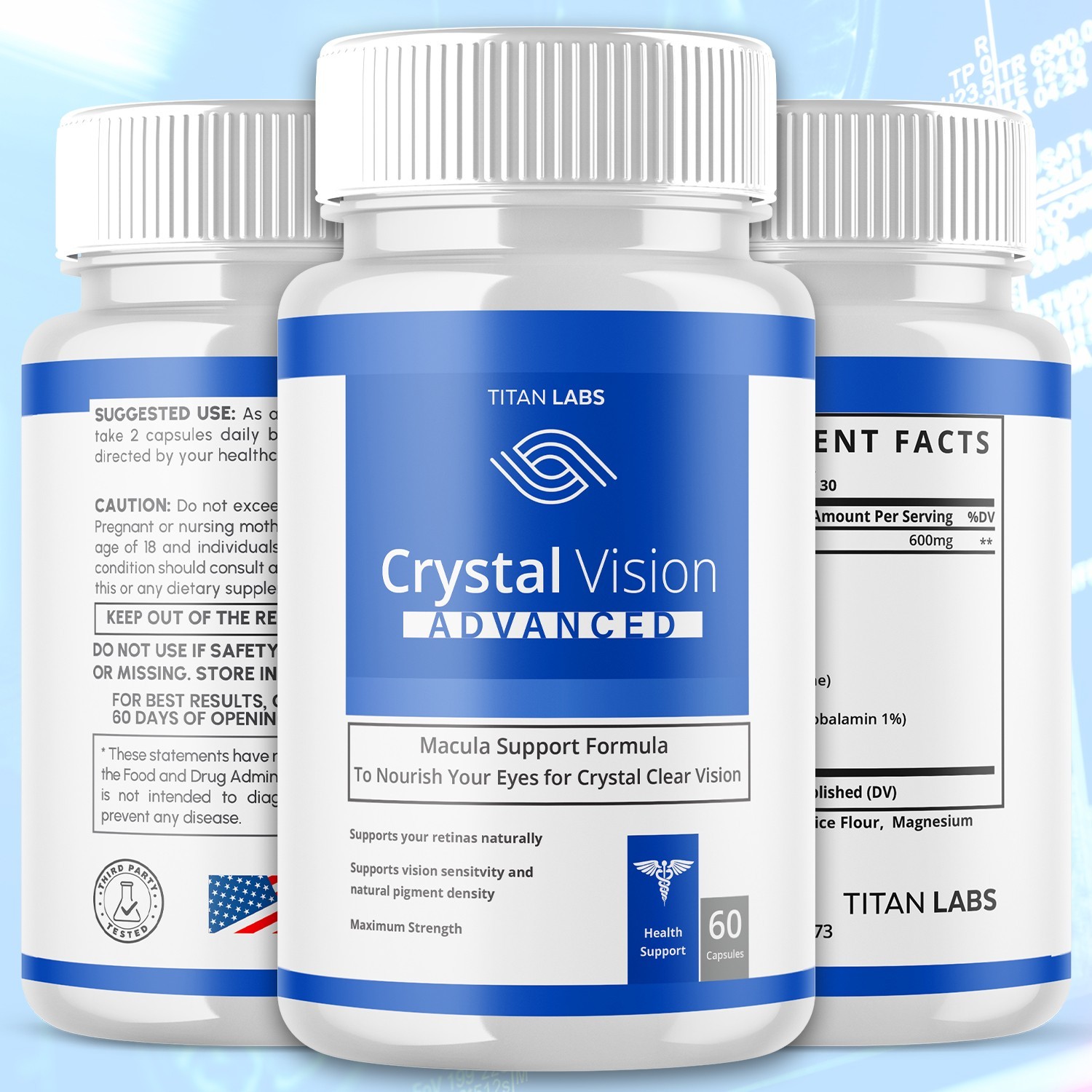 (5 Pack) Crystal Clear Vision Support Healthy Eye Vision & Function 300 Capsules