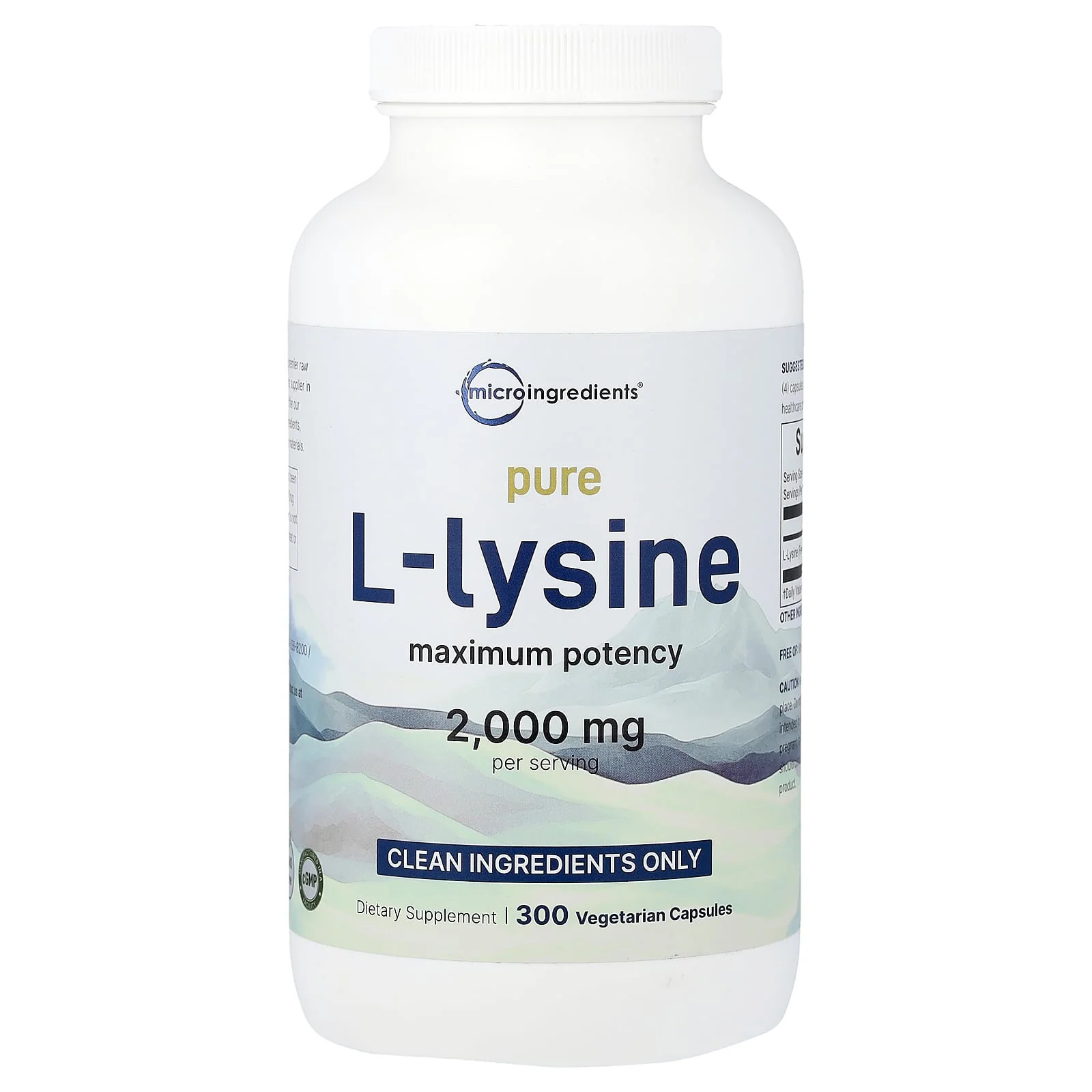 2 X Micro Ingredients, Pure L Lysine, Maximum Potency, 300 Vegetarian Capsules