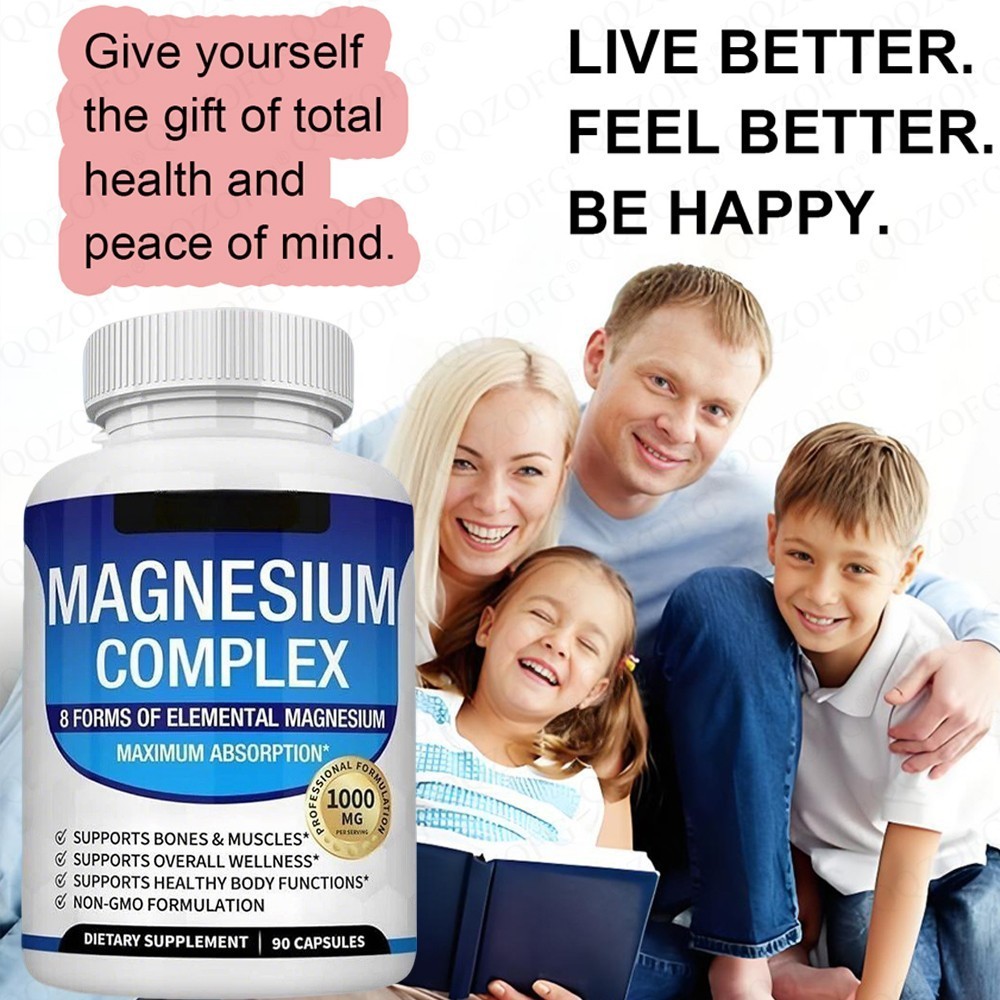 1~5x Magnesium 8in 1 Complex 1000mg & Blood Sugar Blend Supplement Combo 90Caps*