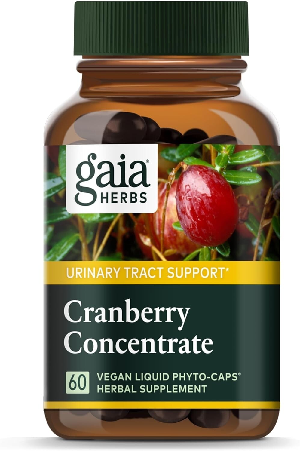 Gaia Herbs Cranberry Concentrate 60 Vegetarian Liquid Phyto-Caps Exp 09/2027+