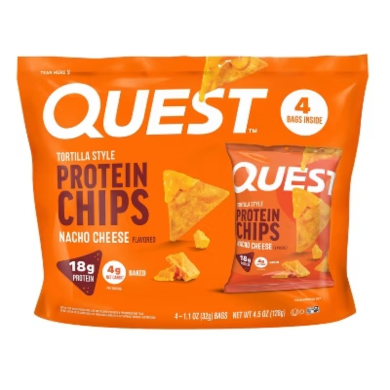 Quest Nutrition Tortilla Style Protein Chips – Nacho – 4pk/1.1oz: High Protein