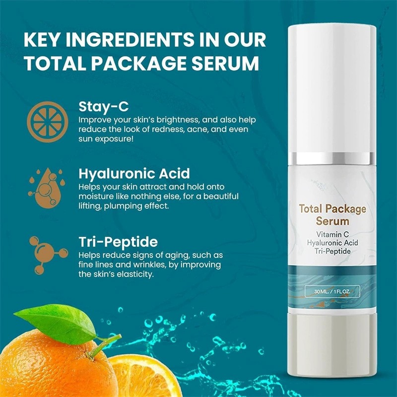 2026 Acid, Package Serum, All-In-One Vitamin C, Hyaluronic Total Peptides Serum