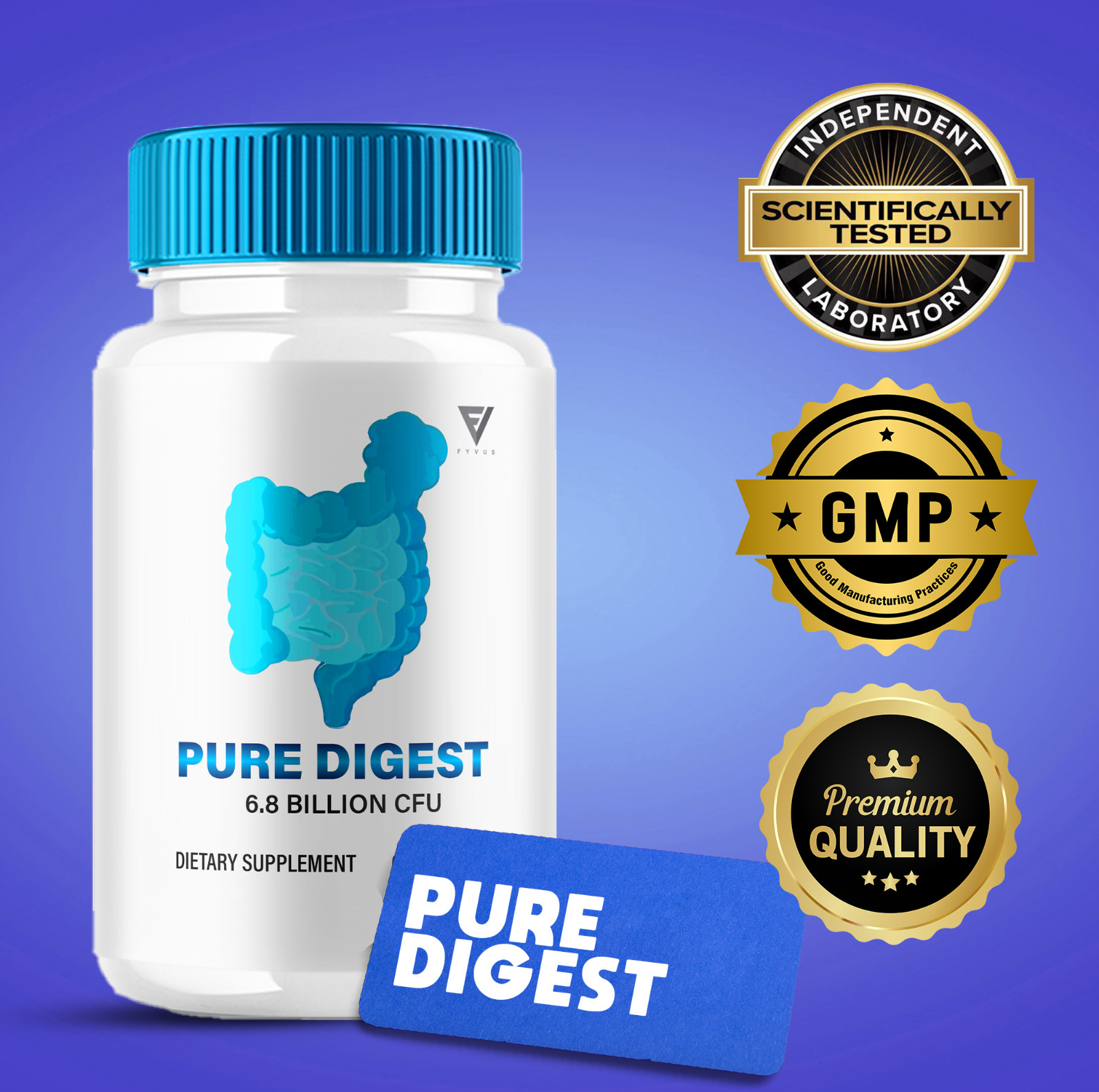 (5 Pack) Pure Digest Capsules PureDigest Probiotic Supplement (300 Capsules)