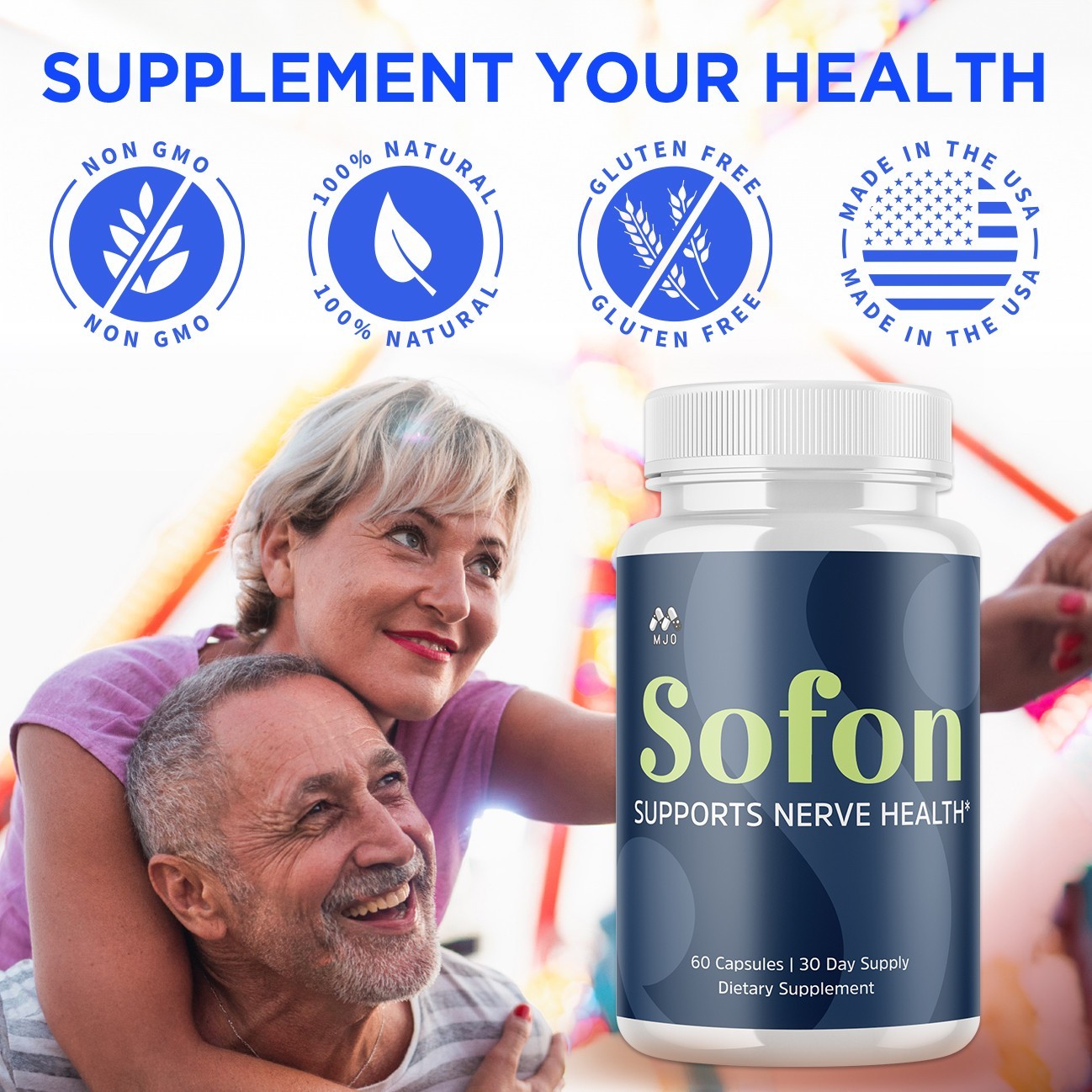 (1 Pack) Sofon Nerve Advanced Nerve Support Strength Formula SofonNerve 60 Caps