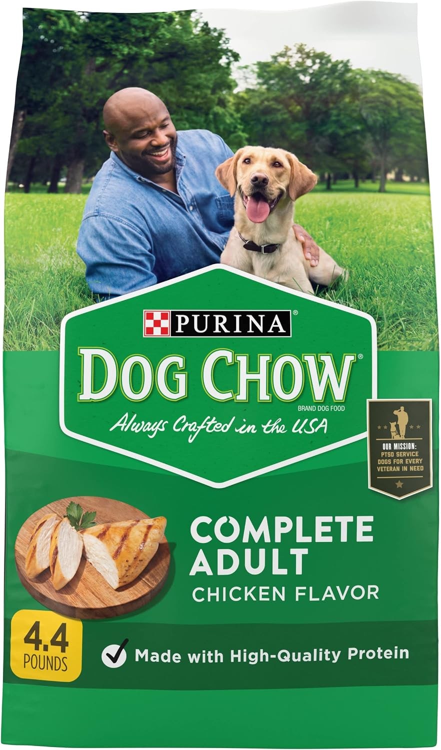 Purina Dog Chow Complete Adult Dry Dog Food Kibble With Chicken Flavor-(4) 4.4 l