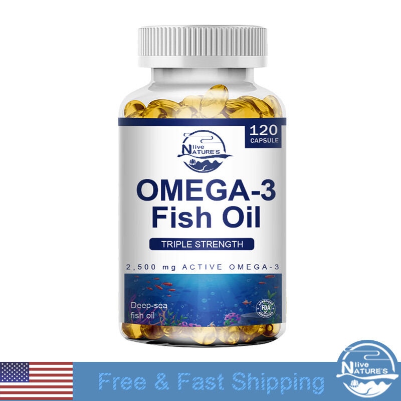 Omega 3/ 120 Fish Oil Capsules 3x Strength 2160mg EPA & DHA, Highest Potency