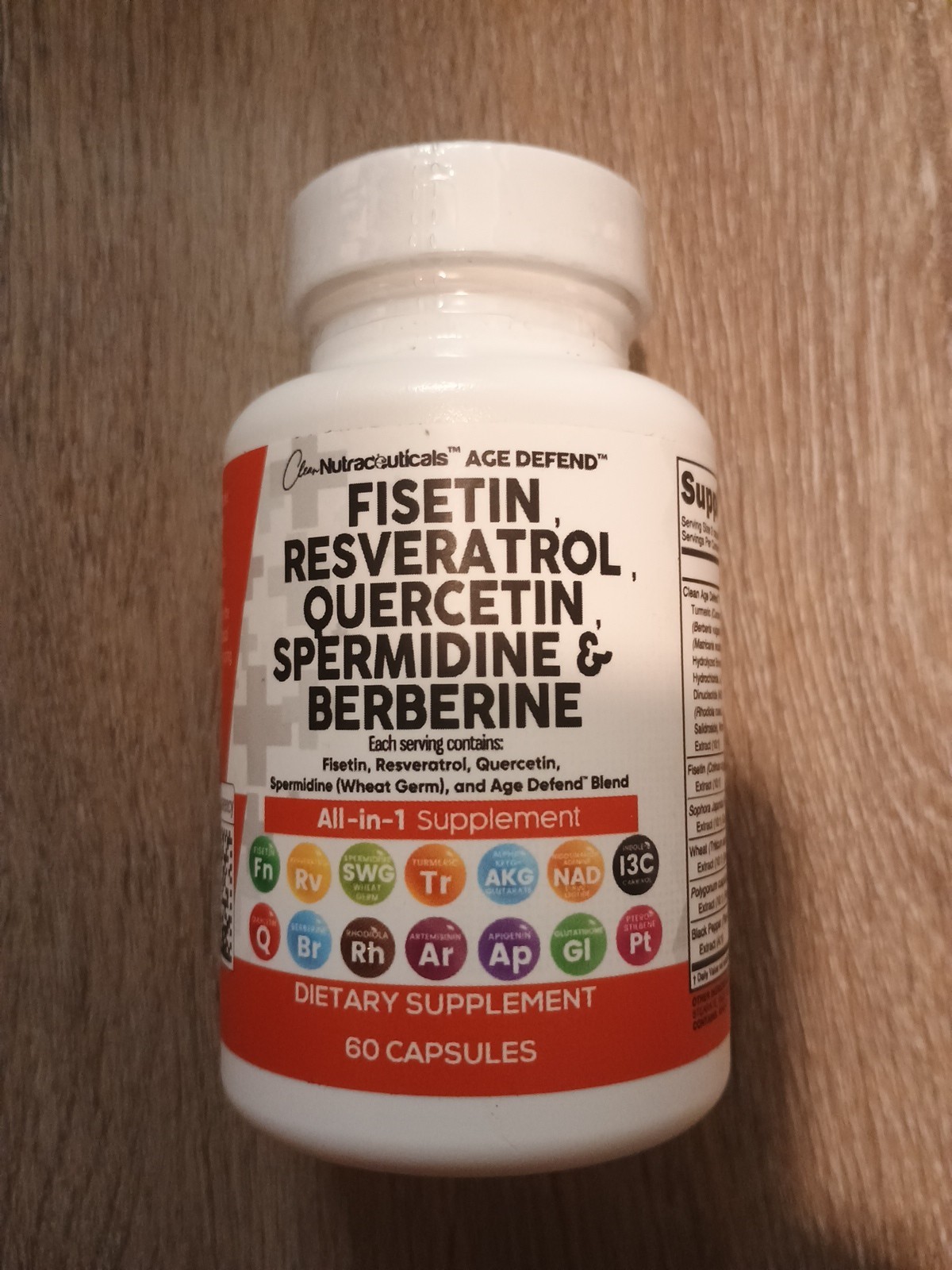 Clean Nutraceuticals Age Defend Fisetin Resveratrol Quercetin 60 Ct Exp 01/28