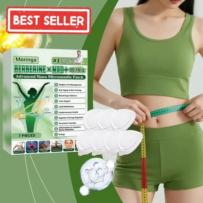 Moringa Berberine 10 in 1 Advanced Nano Microneedle Patch for Weight Loss.1x7pcs