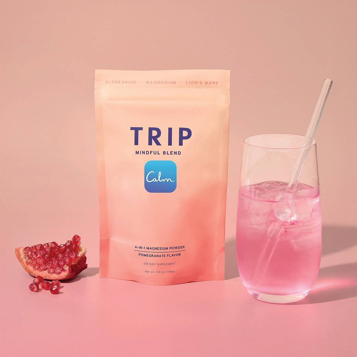 TRIP 4-in-1 Calming Magnesium Citrate Powder – Pomegranate – 4.9oz – 30s